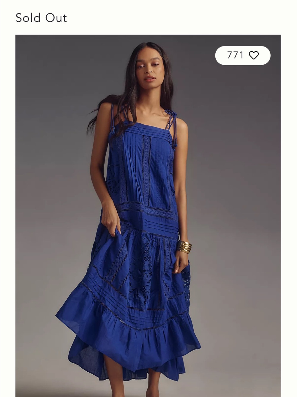 FARM Rio Royal Blue Lace-Detail Maxi Dress